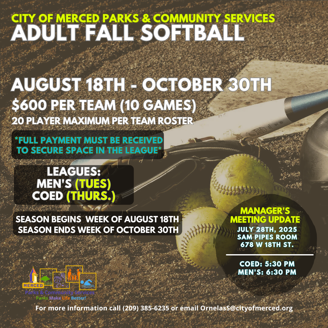 2025 Adult Softball FALL Flyer