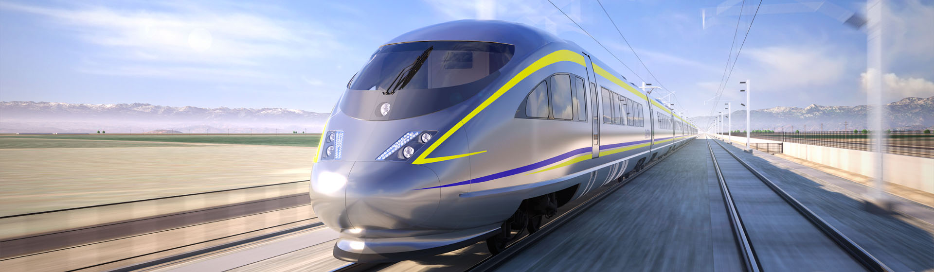 3D render of a high speed train